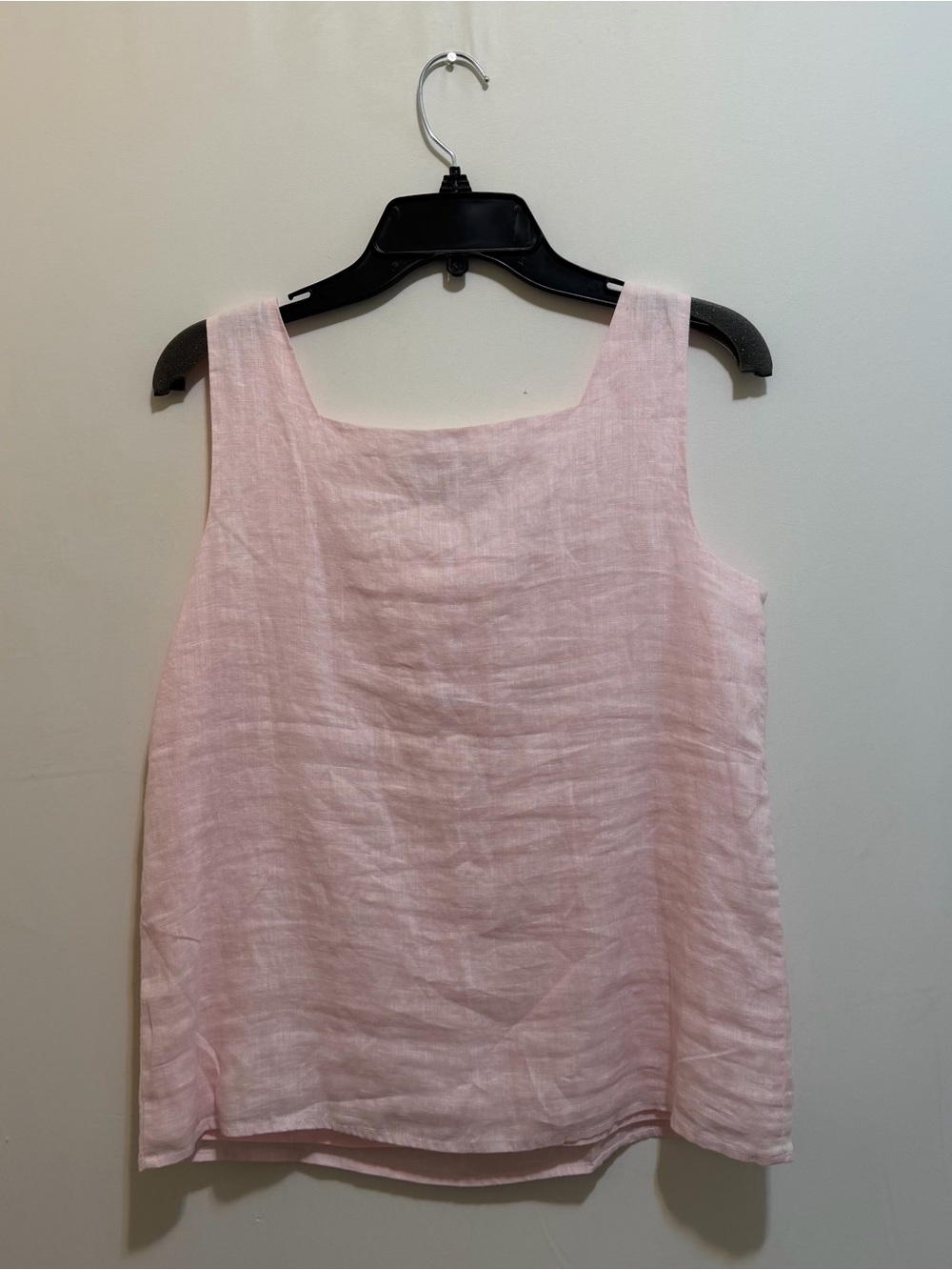 Saks Fifth Avenue Pale Pink Linen Square Neck Tank Top - Picture 2 of 9